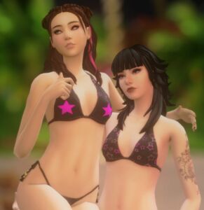 ✭ Two-Star & Scattered Star Bikini Tops ✭ Sims 4 CC