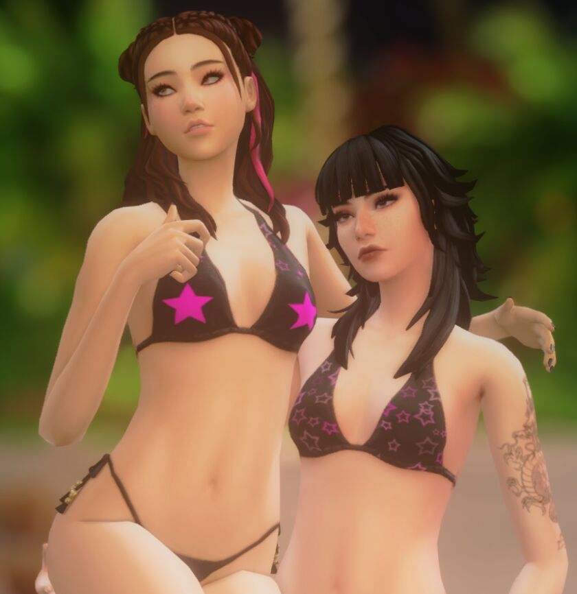 ✭ Two-Star & Scattered Star Bikini Tops ✭ Sims 4 CC