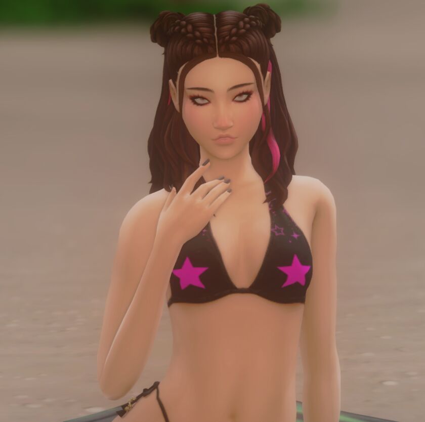 sims 4 cc two star scattered star bikini tops 2