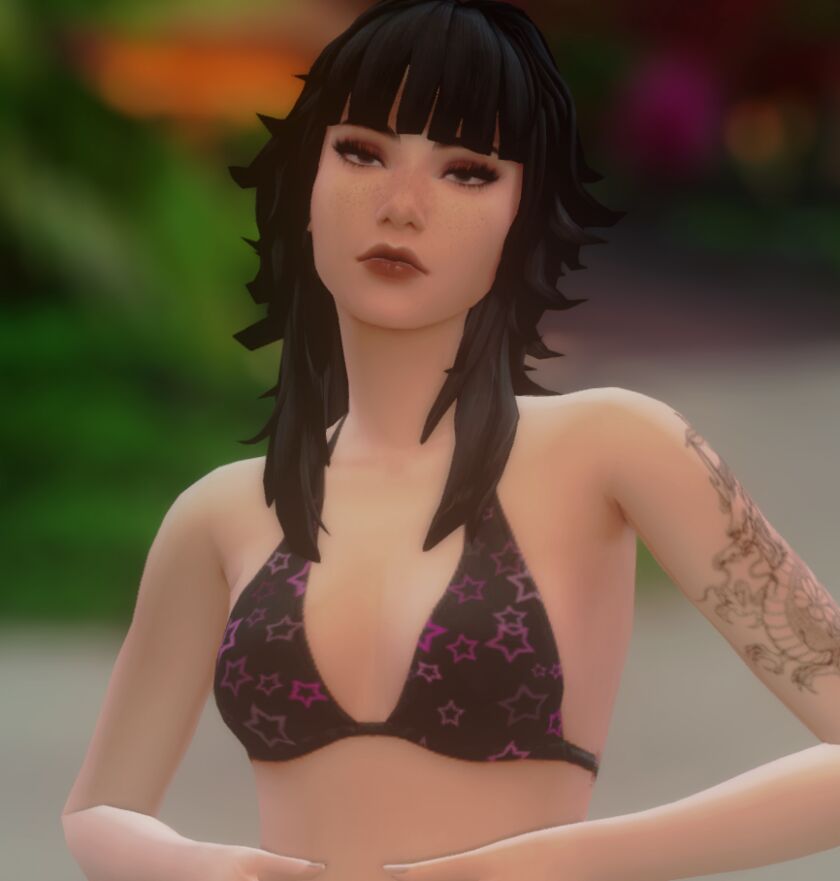 sims 4 cc two star scattered star bikini tops 3