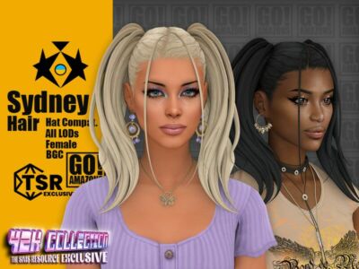 (Y2K Collection) Sydney Hair By Goamazons Sims 4 CC