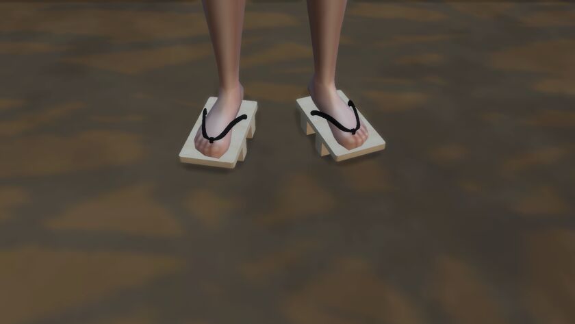 sims 4 cc げた下駄 functional japanese base geta shoes 2