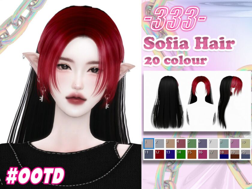 333-Sofia Hair By Asan333 Sims 4 CC