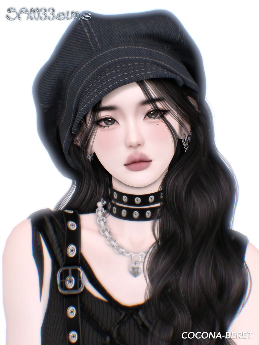 sims 4 cc 333cocona beret 2