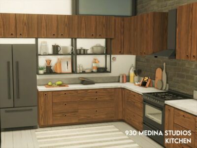 930 Medina Studios – Kitchen (TSR Only CC) By Xogerardine Sims 4 CC