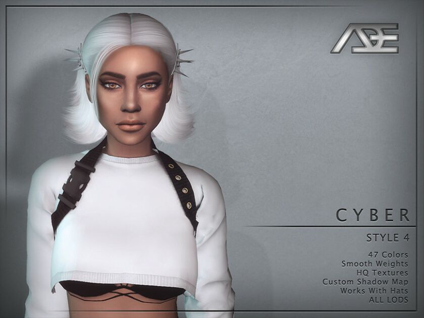 ADE – Cyber Style 4 (Hairstyle) Sims 4 CC