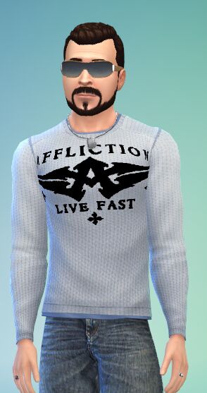 Affliction Thermal Shirts For MEN And Crop Tops For Women. Sims 4 CC