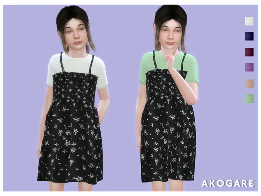 Akogare Dress NO.24 By _Akogare_ Sims 4 CC