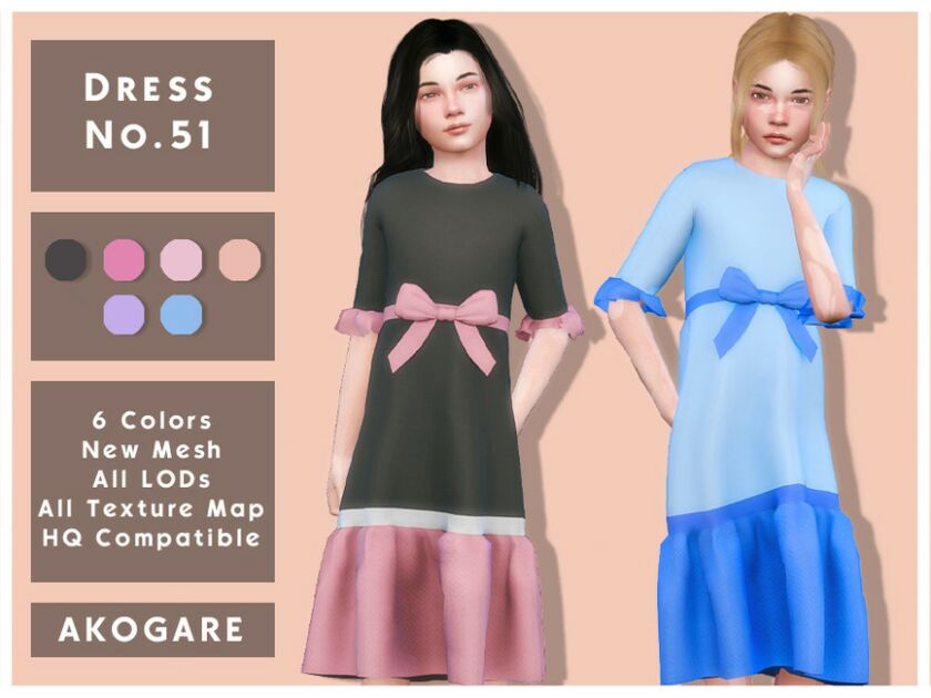 Akogare Dress NO.51 By _Akogare_ Sims 4 CC