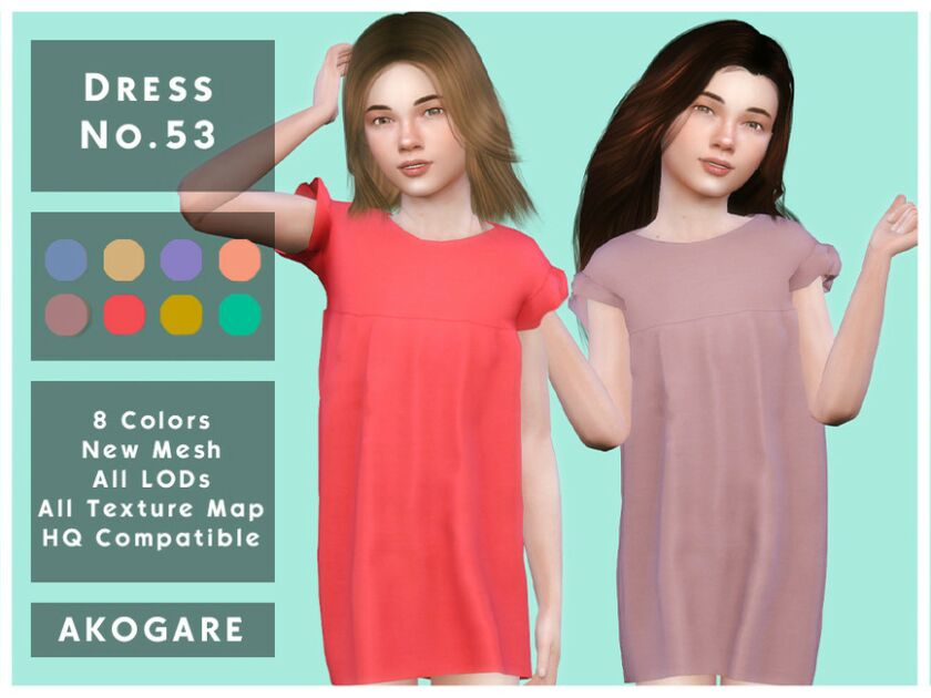 Akogare Dress NO.53 By _Akogare_ Sims 4 CC