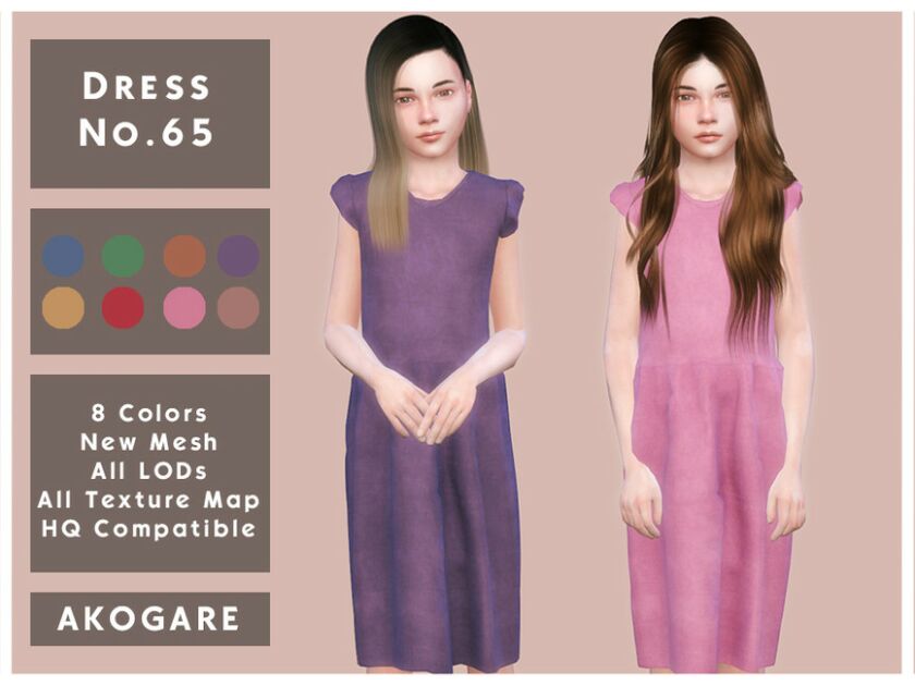 Akogare Dress NO.65 By _Akogare_ Sims 4 CC