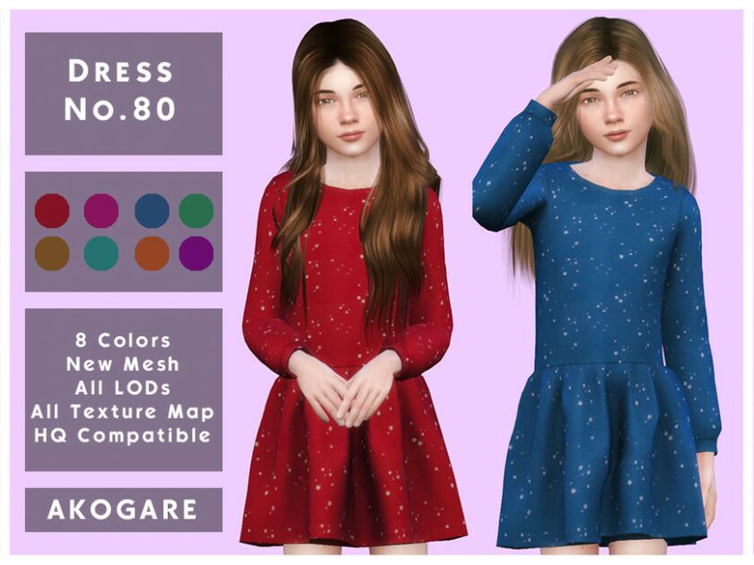 Akogare Dress NO.80 By _Akogare_ Sims 4 CC