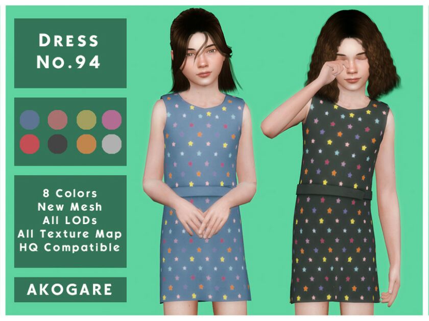 Akogare Dress NO.94 By _Akogare_ Sims 4 CC