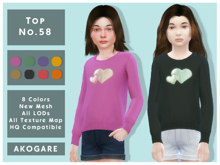 Akogare TOP NO.58 By _Akogare_ Sims 4 CC