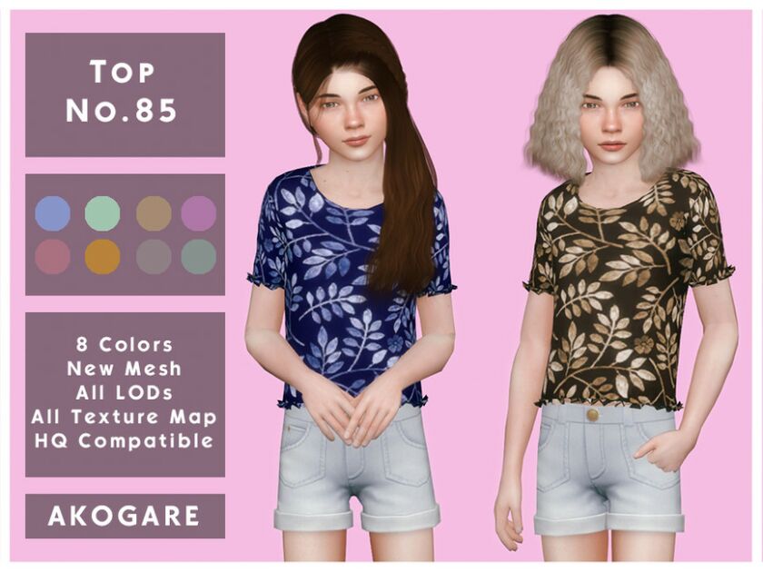 Akogare TOP NO.85 By _Akogare_ Sims 4 CC