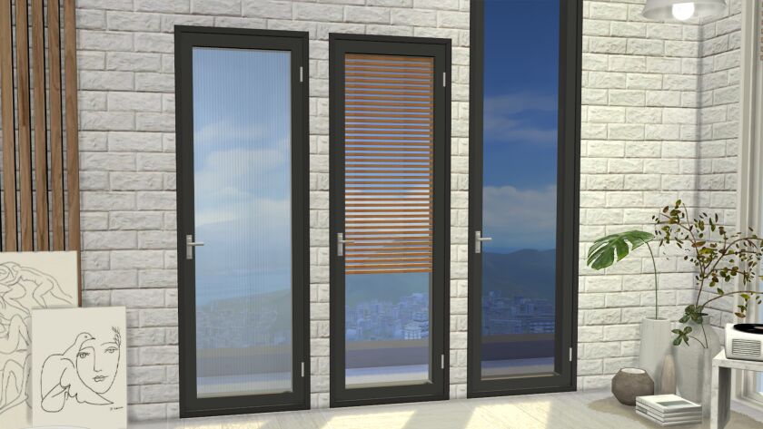 sims 4 cc algu 2405 door set 1 3 2