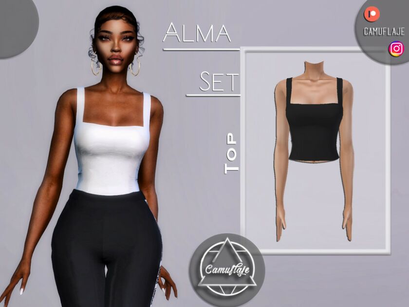 Alma SET – TOP By Camuflaje Sims 4 CC