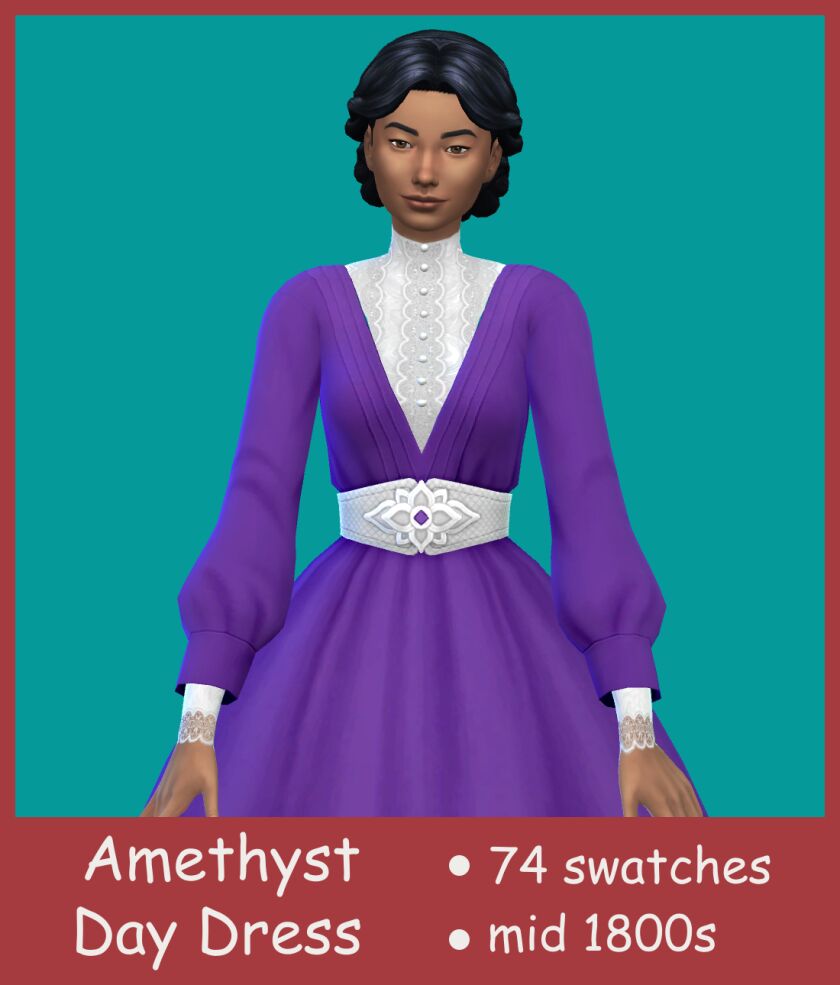 Amethyst Day Dress Sims 4 CC