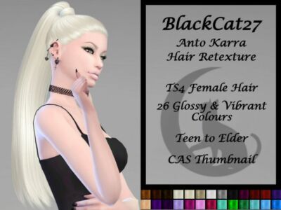 Anto Karra Hair Retexture (Mesh Needed) By Blackcat27 Sims 4 CC