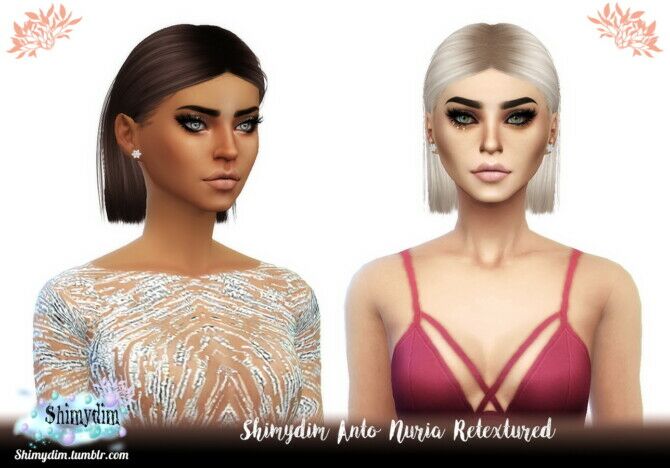 Anto Nuria Hair Retexture Sims 4 CC