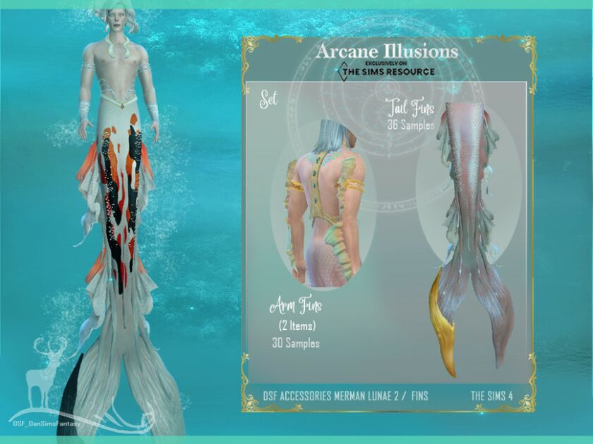 Arcane Illusions _Accessories Merman Lunae_Fins Sims 4 CC