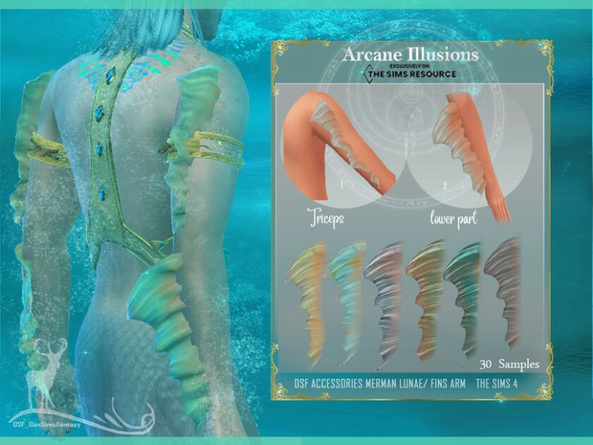 sims 4 cc arcane illusions accessories merman lunae fins by dansimsfantasy 2