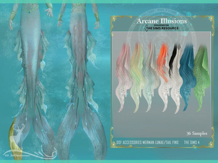 sims 4 cc arcane illusions accessories merman lunae fins by dansimsfantasy 3