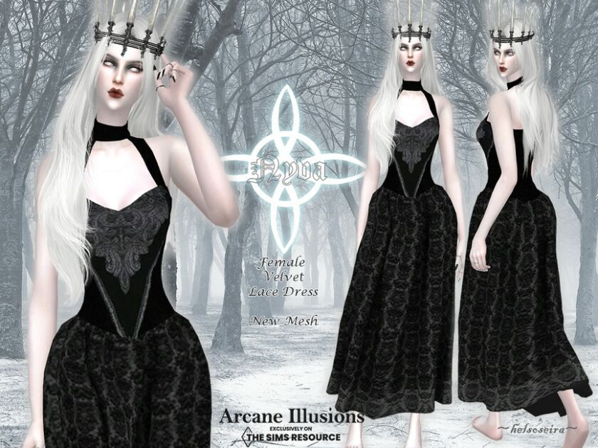 Arcane Illusions – Nyva – Long Dress By Helsoseira Sims 4 CC