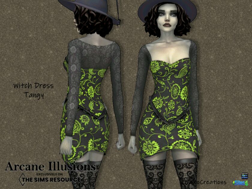 Arcane Illusions – Witch Dress Tangy By Mahocreations Sims 4 CC