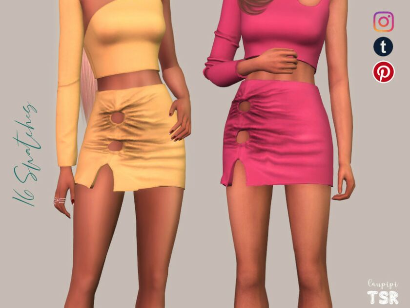 Asymmetric Skirt – BT442 By Laupipi Sims 4 CC