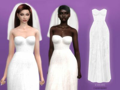 Aurelia – Wedding Dress By Cherryberrysim Sims 4 CC