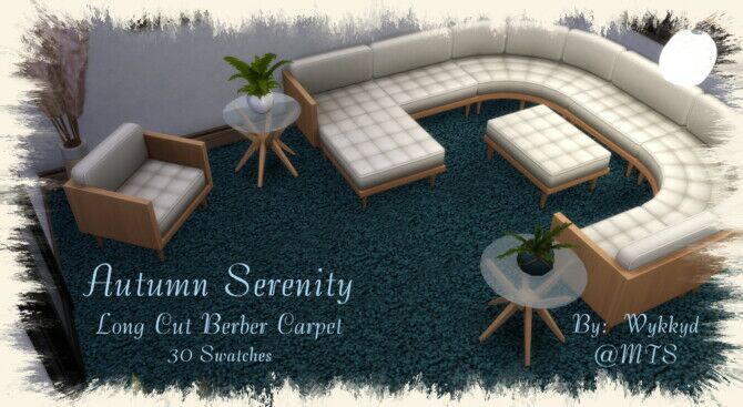 Autumn Serenity Long Berber CUT Carpet By Wykkyd Sims 4 CC