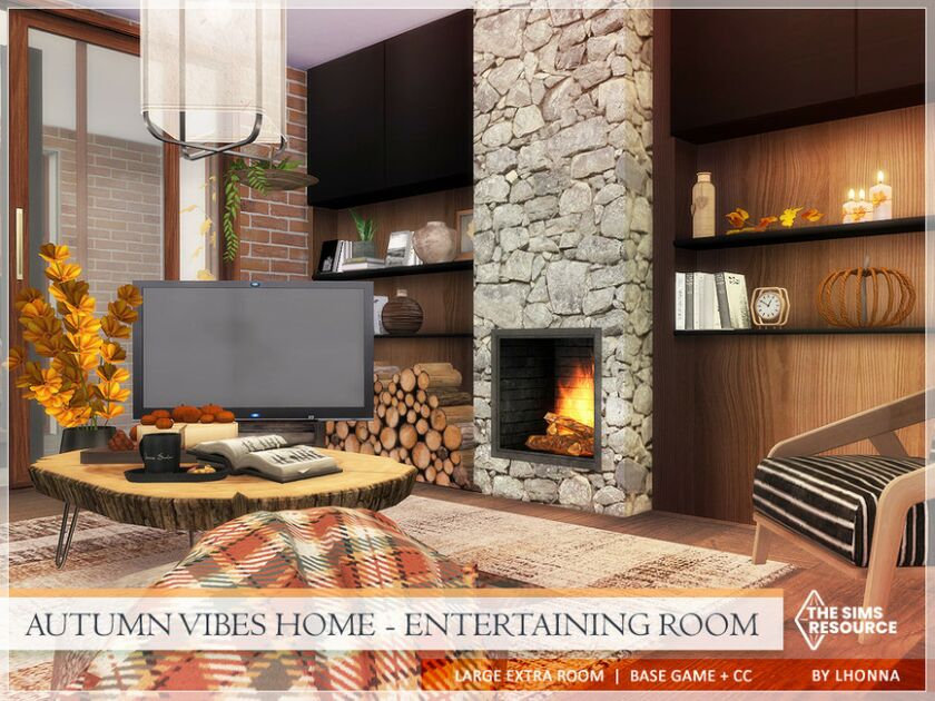 Autumn Vibes Home – Entertaining Room Sims 4 CC