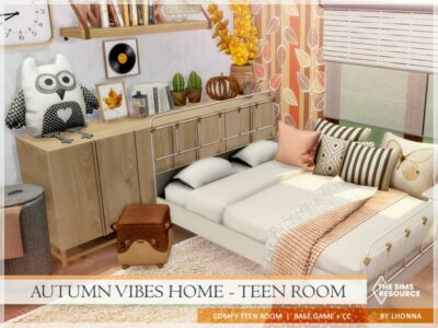 Autumn Vibes Home – Teen Room /TSR CC Only/ By Lhonna Sims 4 CC