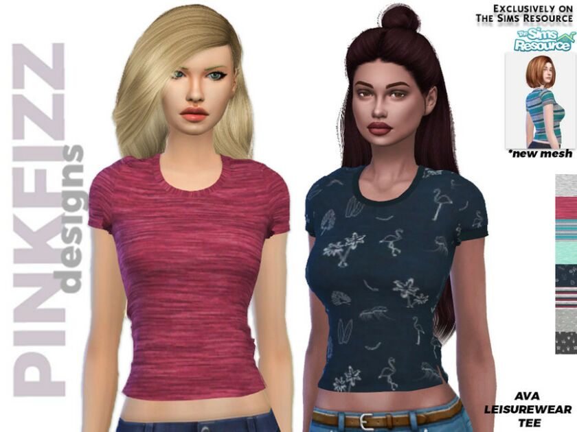 AVA Leisurewear TEE By Pinkfizzzzz Sims 4 CC