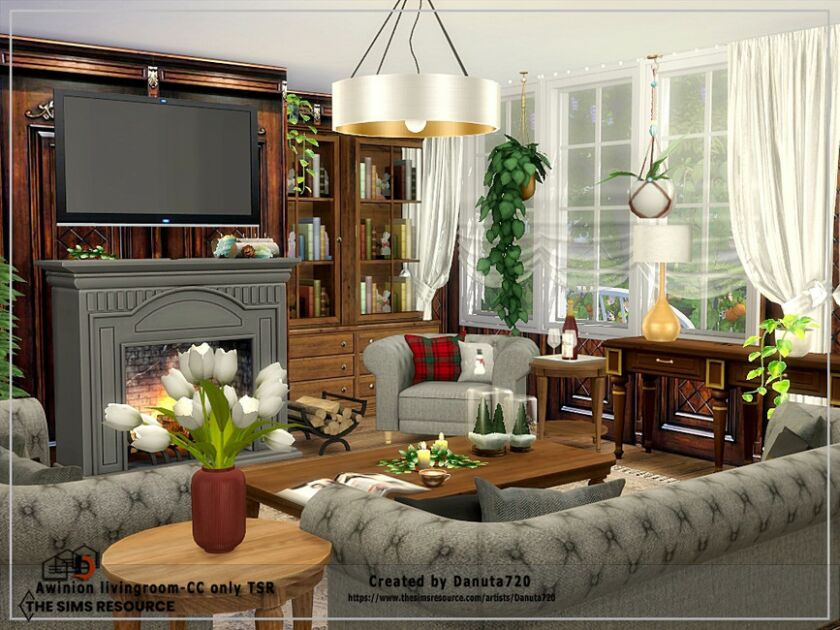 Awinion Livingroom-Cc Only TSR By Danuta720 Sims 4 CC