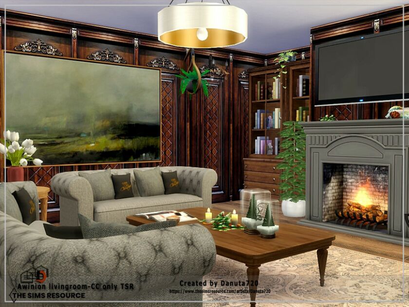 sims 4 cc awinion livingroom cc only tsr by danuta720 4