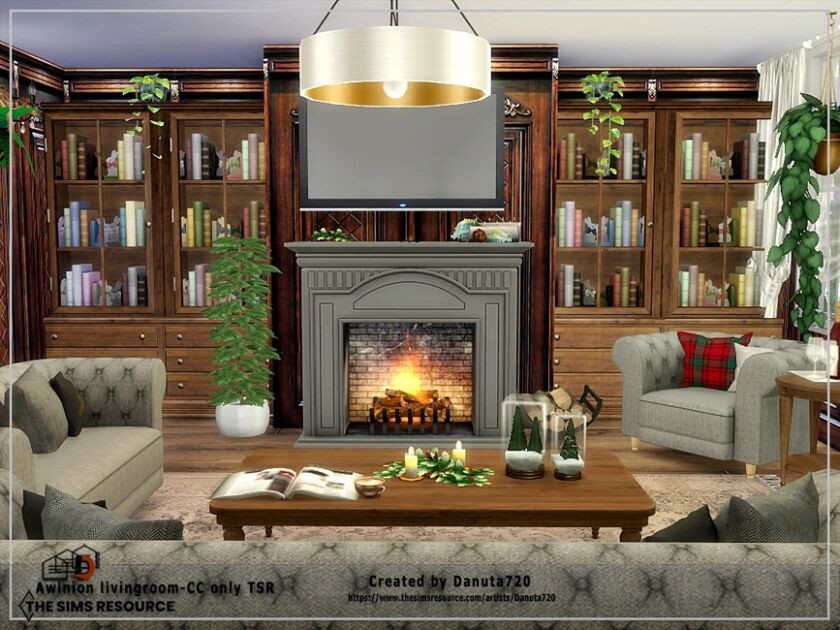 sims 4 cc awinion livingroom cc only tsr by danuta720 5