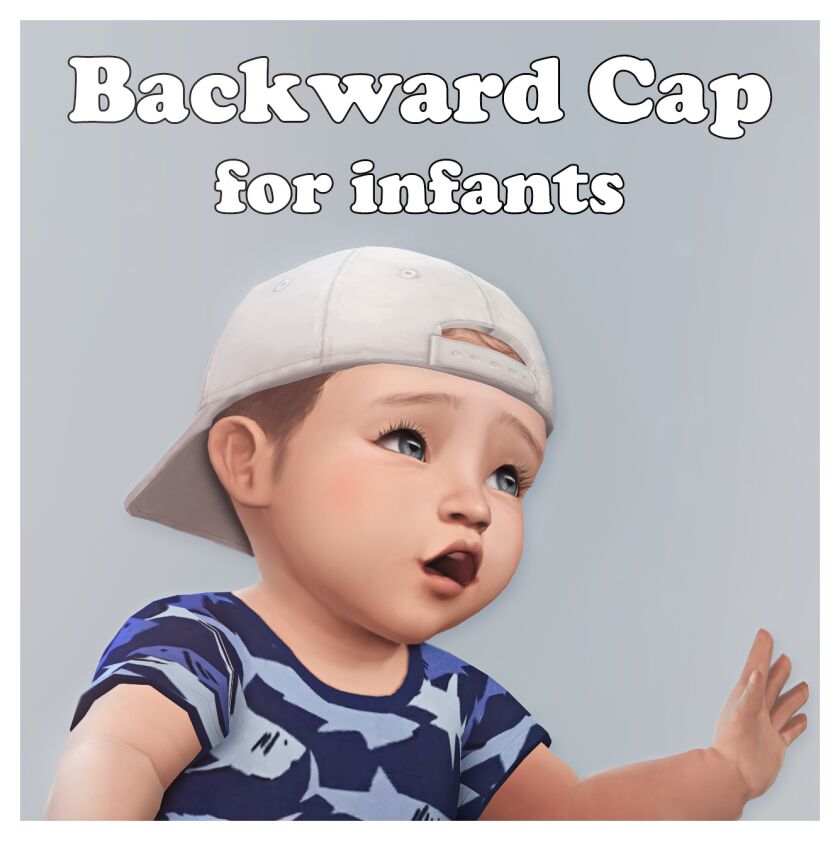 Backward CAP For Infants Sims 4 CC