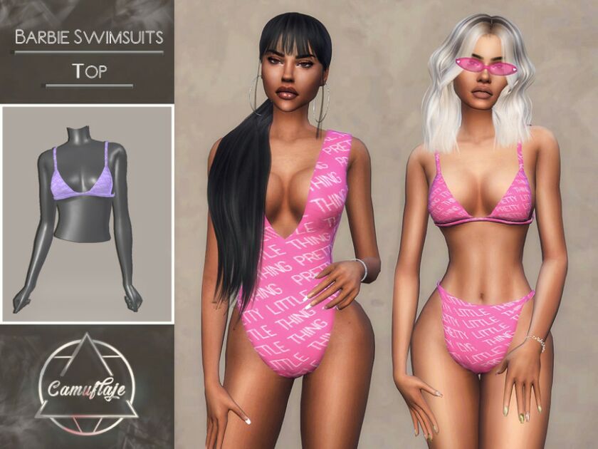 Barbie Swimsuits – TOP By Camuflaje Sims 4 CC