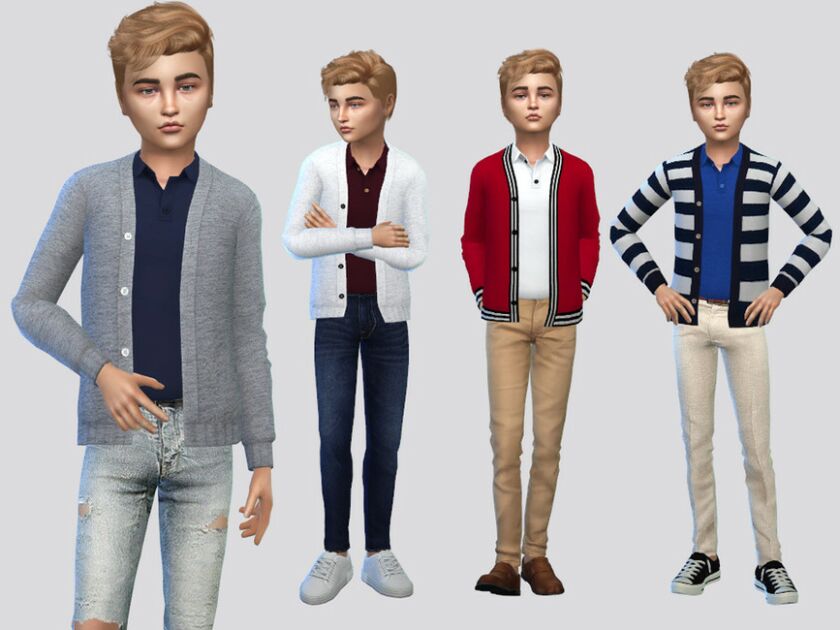 Baretto Cardigan TOP Boys By Mclaynesims Sims 4 CC