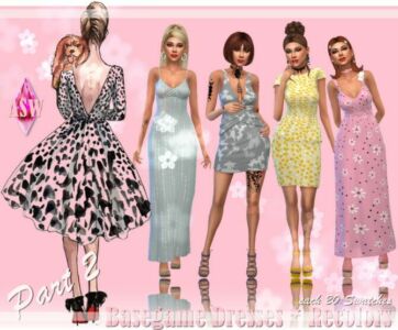 Basegame Dresses Part 2 Sims 4 CC