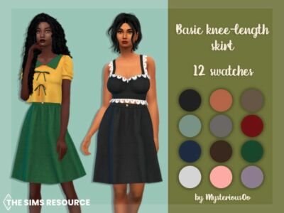 Basic Knee-Length Skirt By Mysteriousoo Sims 4 CC