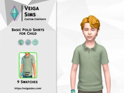 Basic Polo Shirts For Child Sims 4 CC