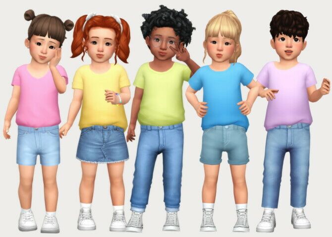 Basic Tucked T-Shirts By Casteru Sims 4 CC