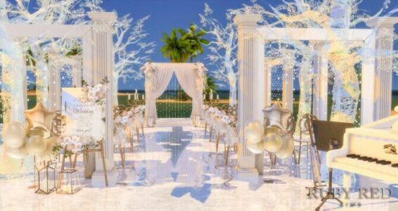 Beach Wedding Venue + NEW CC SET Sims 4 CC