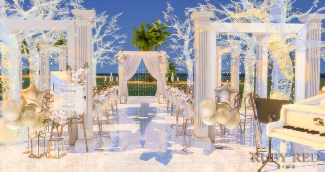 Beach Wedding Venue + NEW CC SET Sims 4 CC