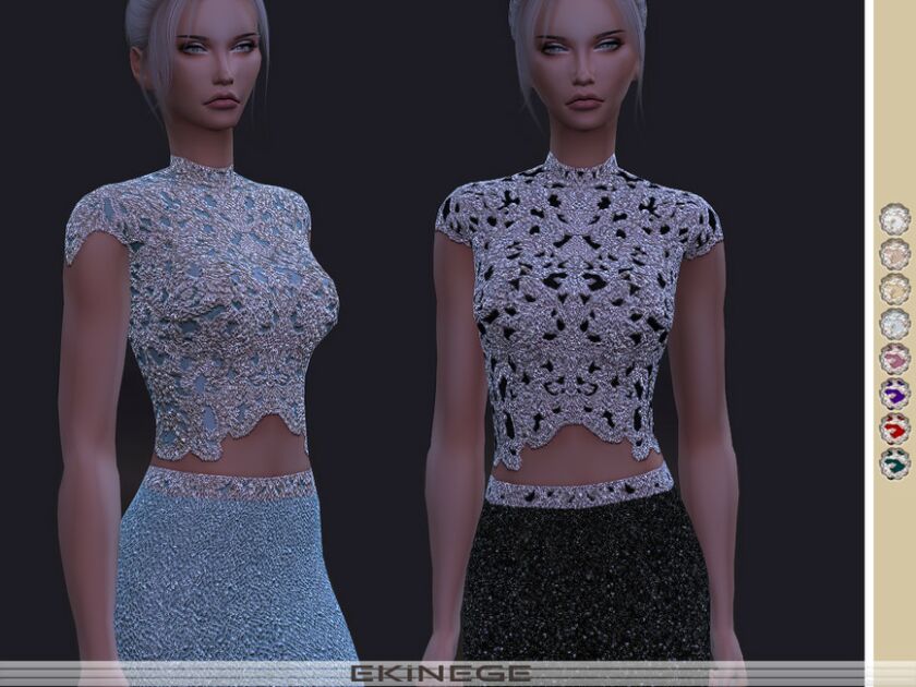 sims 4 cc beaded cropped top by ekinege 2