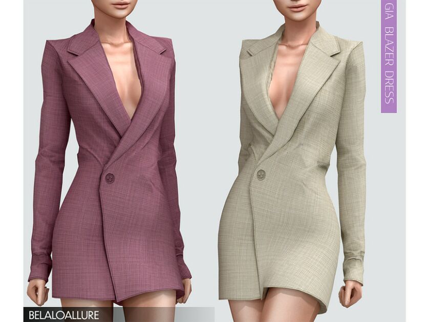 Belaloallure_Gia Blazer Dress Sims 4 CC