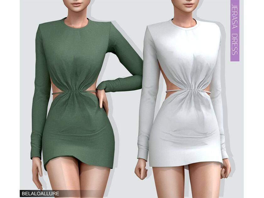 Belaloallure_Jerasa Dress By Belal1997 Sims 4 CC